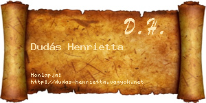 Dudás Henrietta névjegykártya
