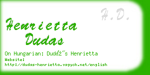 henrietta dudas business card
